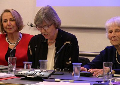 Anne-Marie Sandler 90th birthday celebration at the British Psychoanalytic Society, January 2016. With Rosemary Davies and Anne-Marie Sandler.